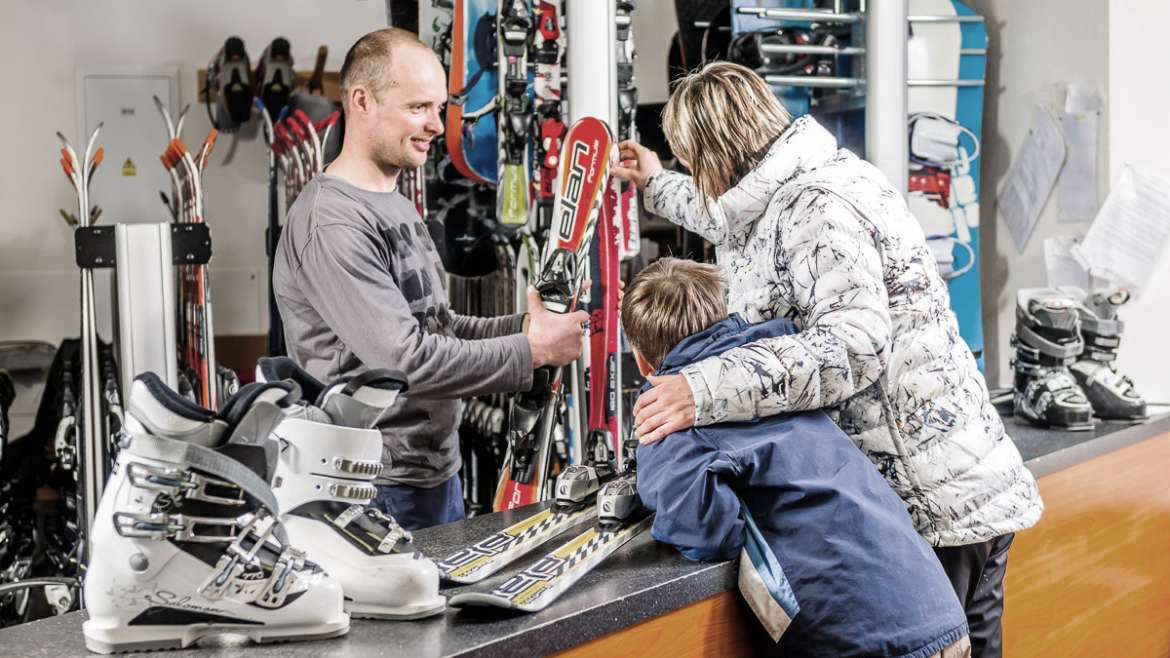 Ski and snowboard equipment rental